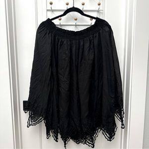 FREE PEOPLE BLACK ROMPER WITH LACE DETAIL